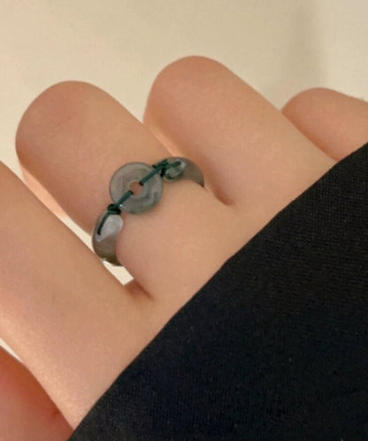 Women's Bangle with Weave Chalcedony Ping An Knot Design 1