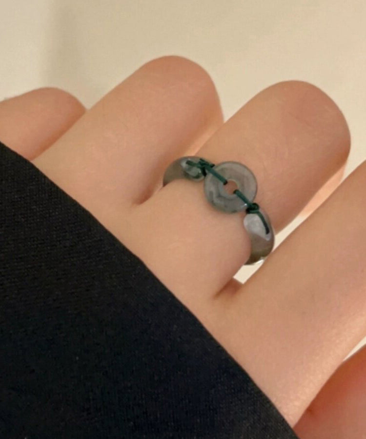 Women's Bangle with Weave Chalcedony Ping An Knot Design 3