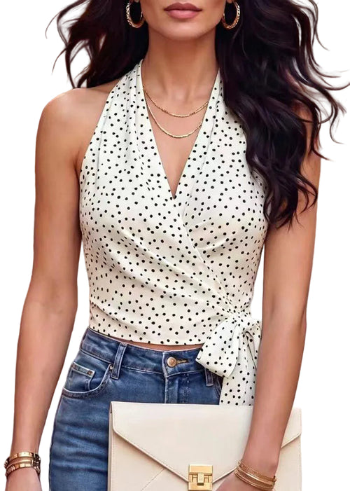 Women's Beach Vest V Neck Lace-Up Casual Style 0