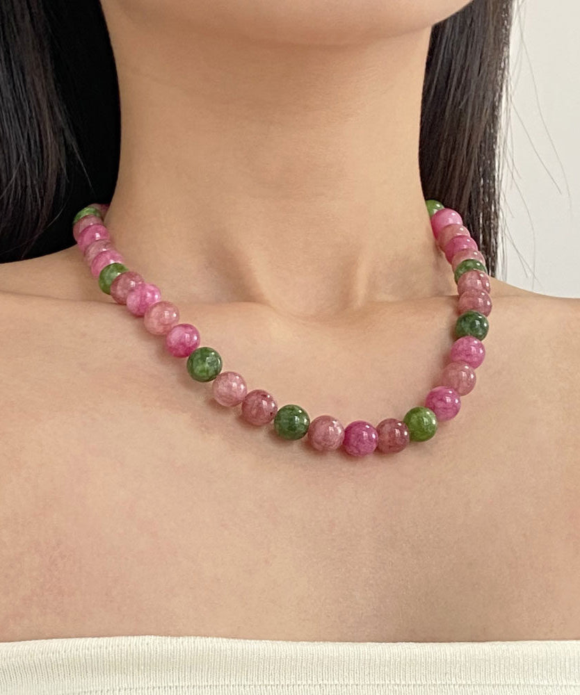 Women's Beaded Necklace Rainbow Gemstone Style 3