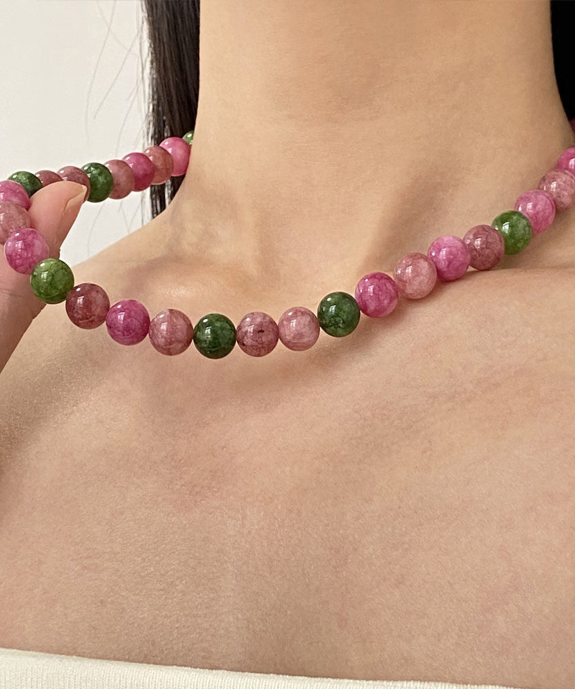 Women's Beaded Necklace Rainbow Gemstone Style 4