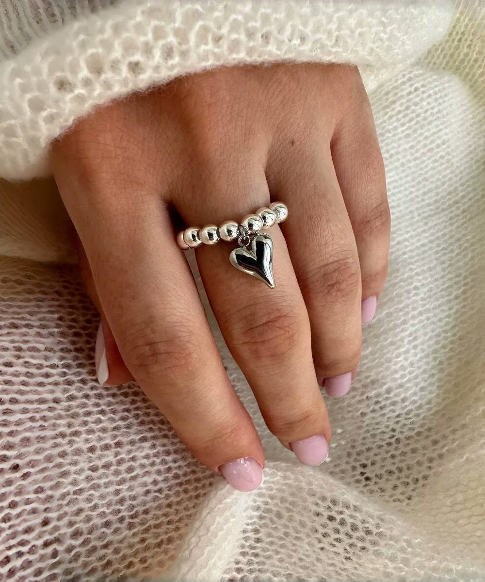 Women's Beaded Pearl Accent Ring Fashion Accessory 0