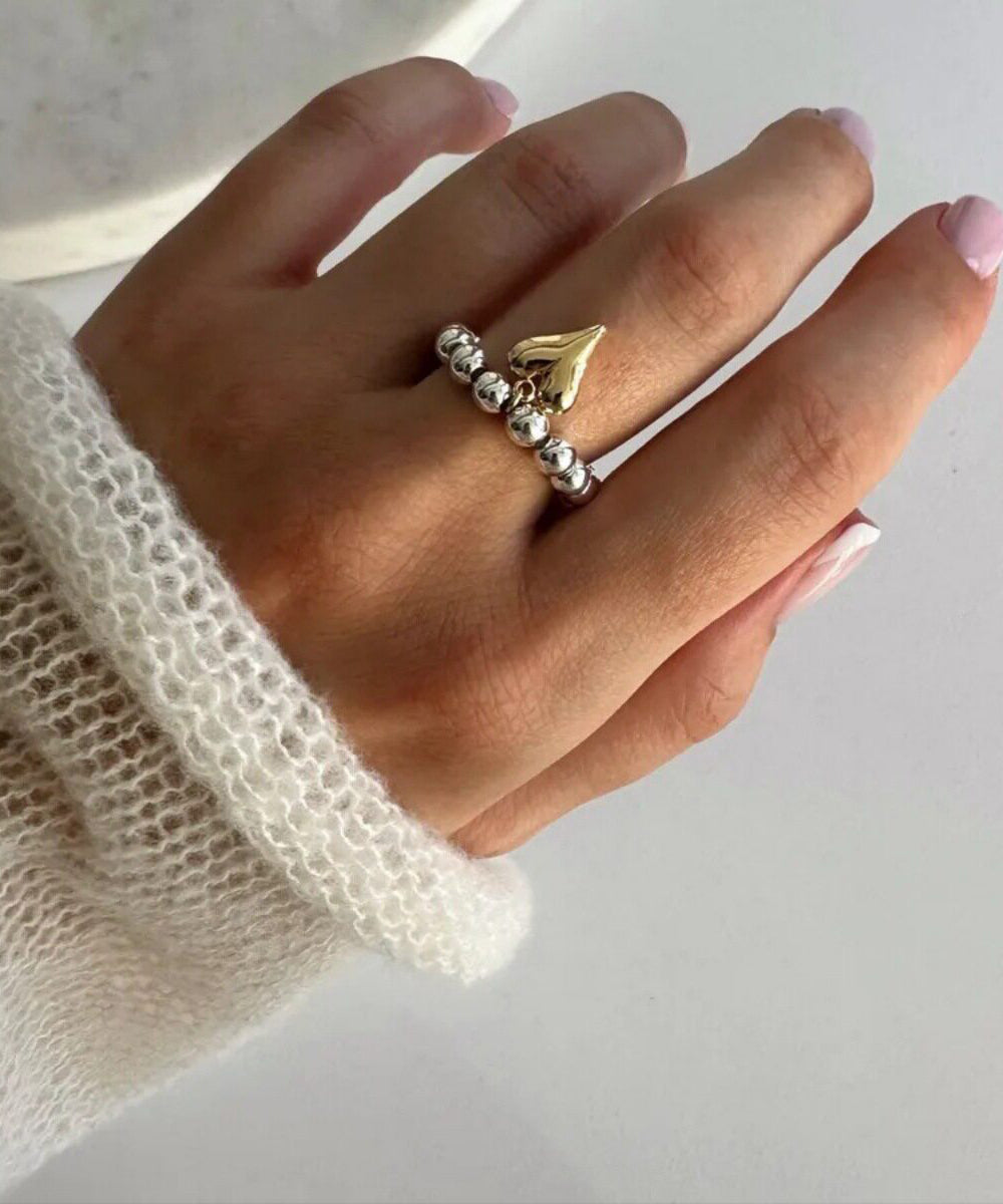 Women's Beaded Pearl Accent Ring Fashion Accessory 1