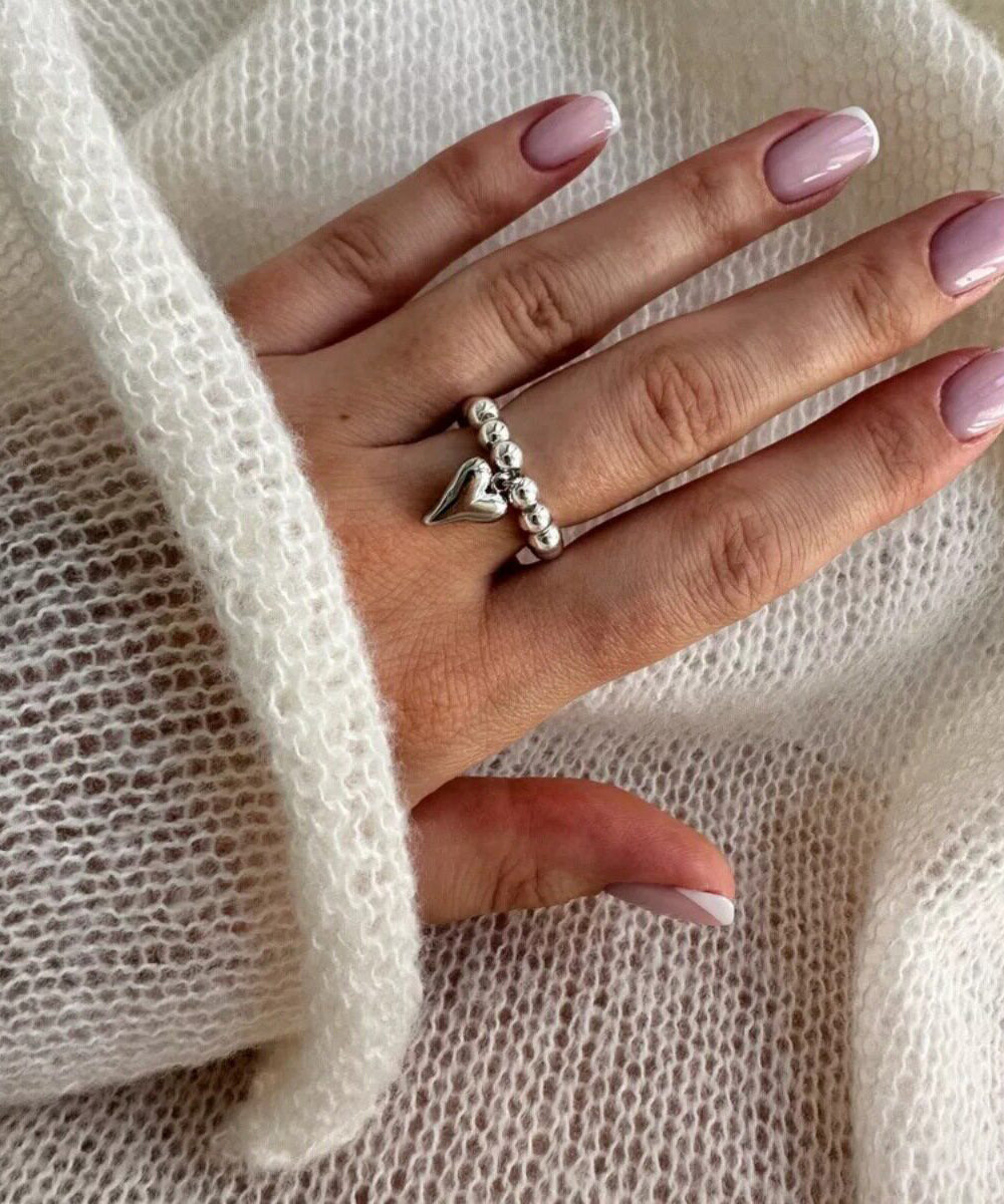 Women's Beaded Pearl Accent Ring Fashion Accessory 2