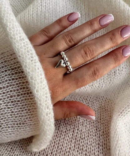 Women's Beaded Pearl Accent Ring Fashion Accessory 2