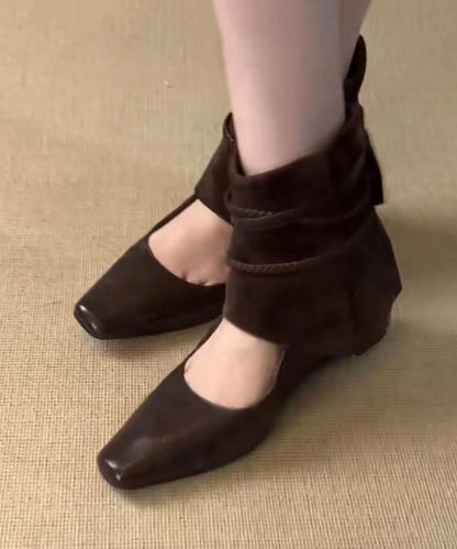 Women's Black Ankle Boots Hollow Out Style Booties 4
