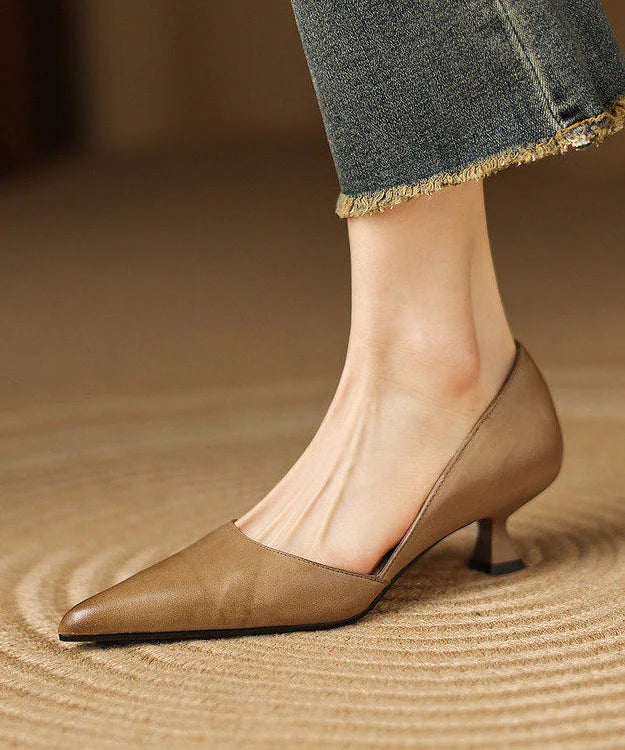 Women's Black Pumps Pointed Toe Kitten Heel 3