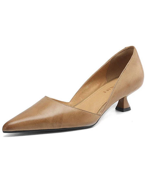 Women's Black Pumps Pointed Toe Kitten Heel 4