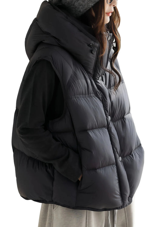 Women's Black Vest Classic Fit for Winter Layering 0