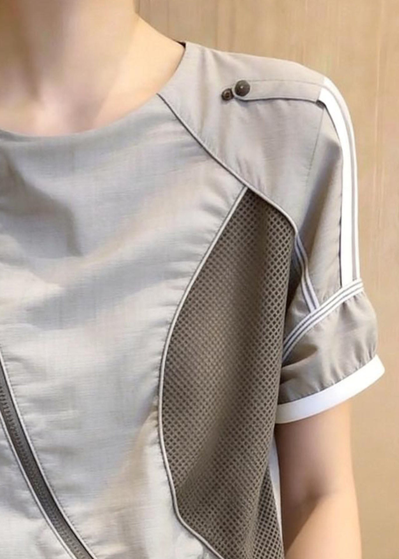 Women's Blouse O-Neck Patchwork Summer Top 3