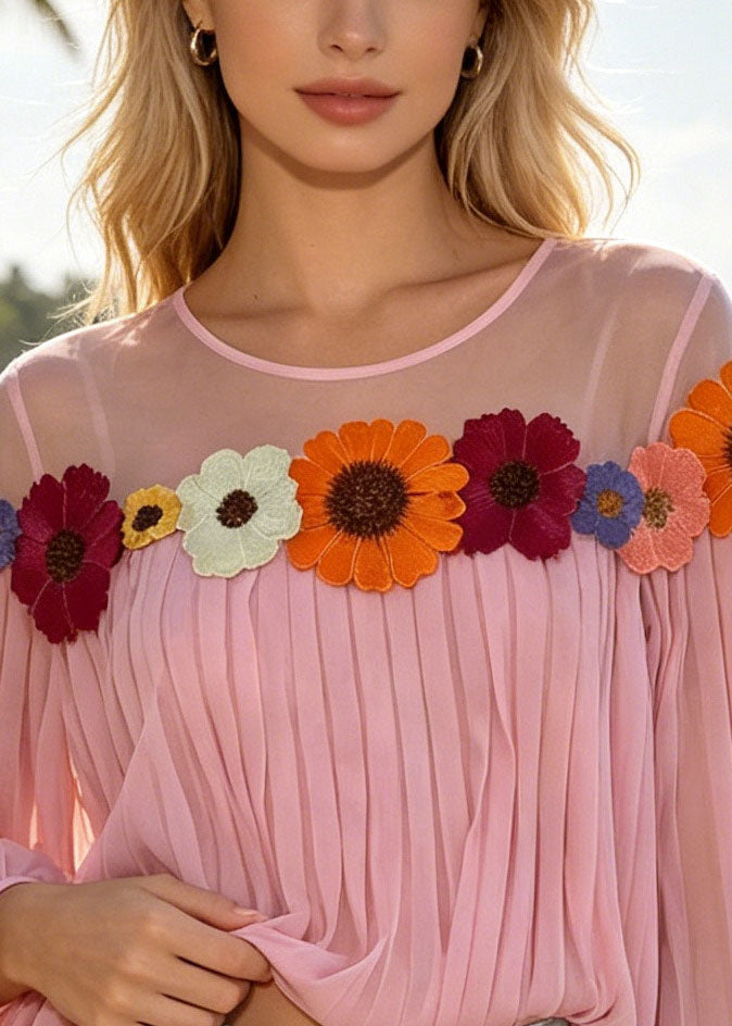 Women's Blouse Patchwork Daisy Summer Style 1