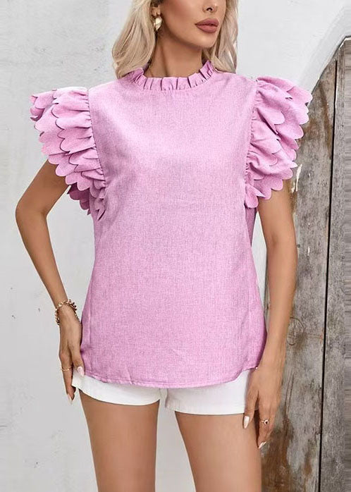 Women's Blouse Ruffled Butterfly Sleeve 0