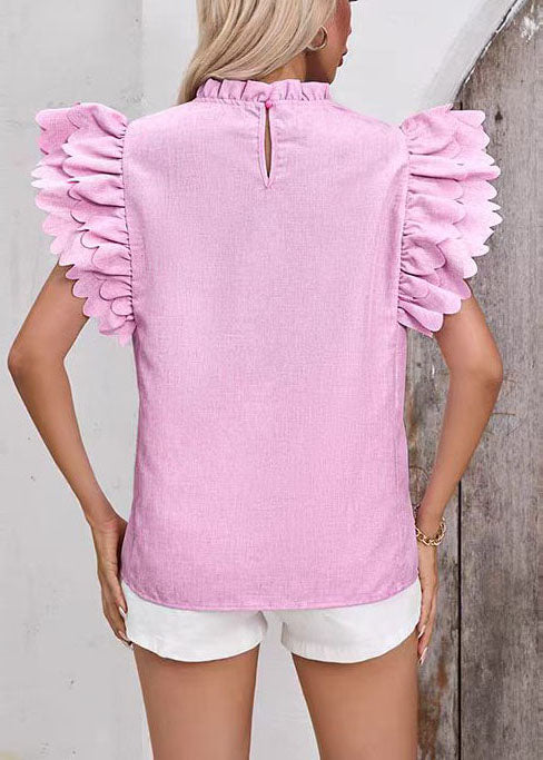 Women's Blouse Ruffled Butterfly Sleeve 4
