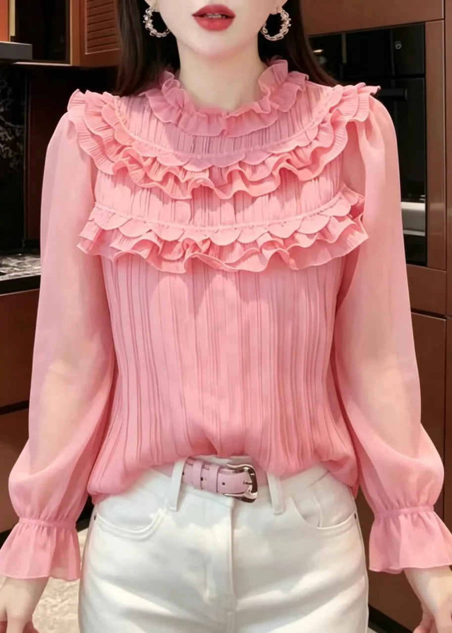 Women's Blouse Ruffled Puff Sleeve 4