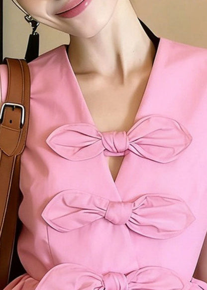 Women's Blouse V Neck Bow Detail Sleeveless 1