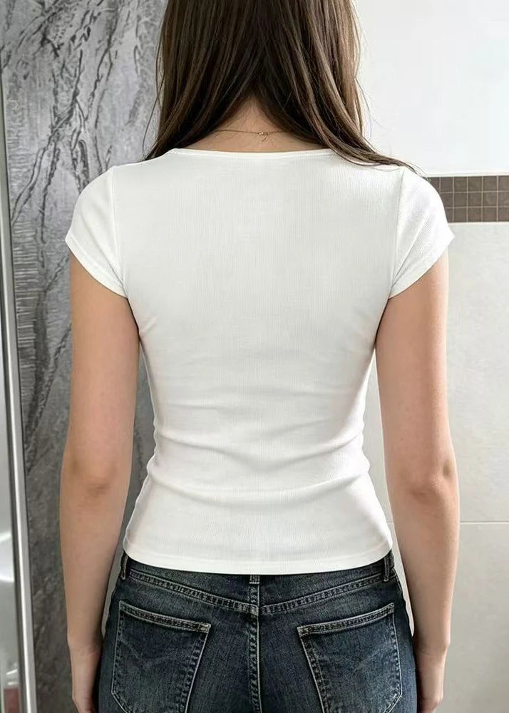 Women's Blouse V Neck Short Sleeve Butterfly Print 3
