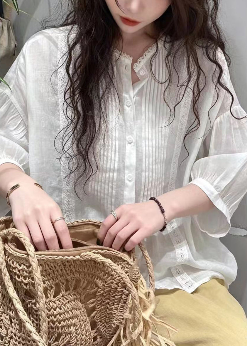 Women's Blouse Wrinkled Half Sleeve 2