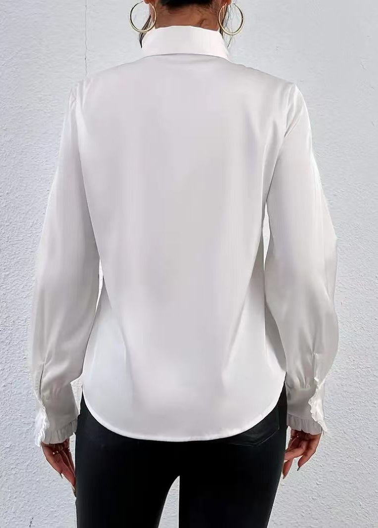 Women's Blouse with Peter Pan Collar and Ruffled Detail 4