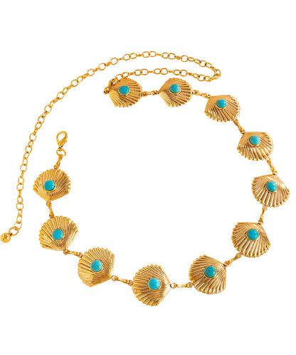 Women's Body Chain Turquoise Conch Scallop Style 1