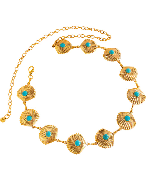 Women's Body Chain Turquoise Conch Scallop Style 1