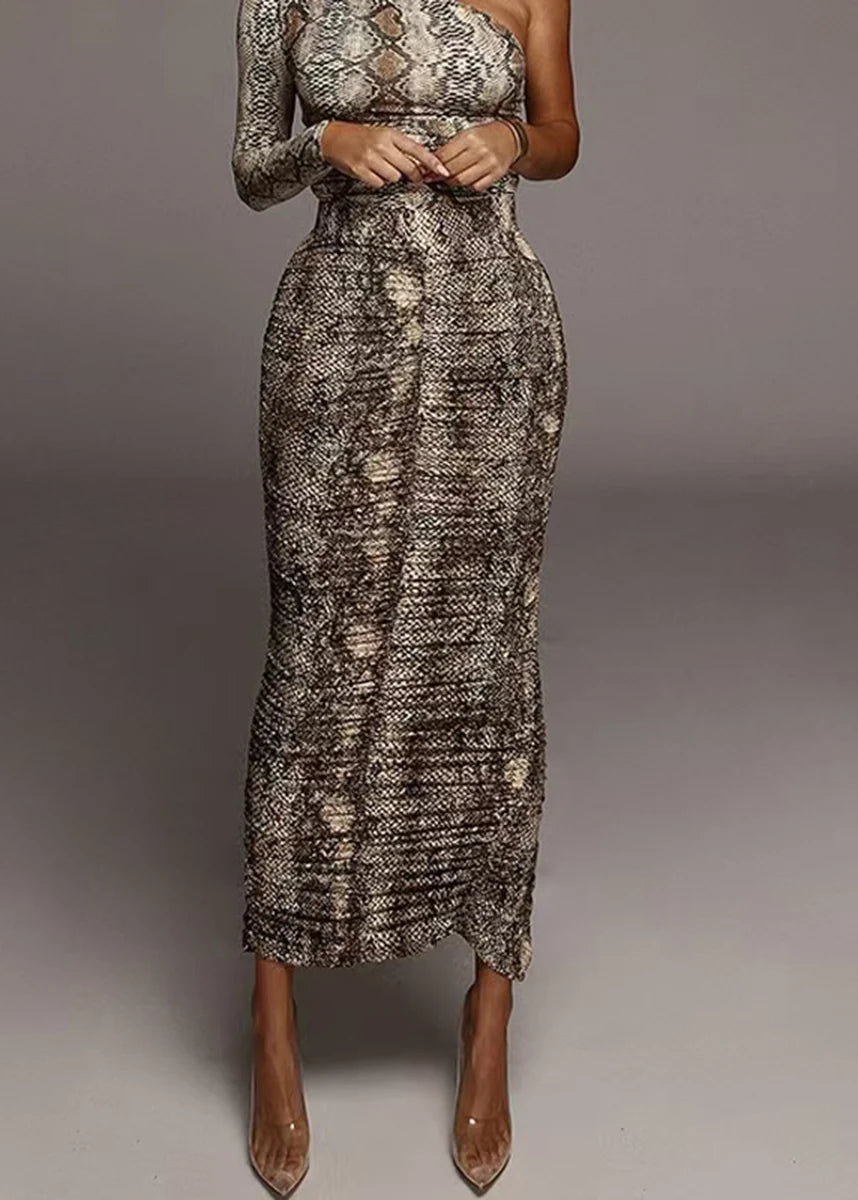 Women's Bodycon Skirt High Waist Wrinkled Style 1