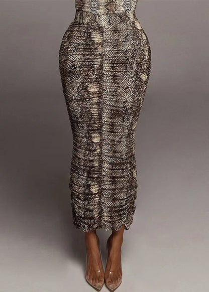 Women's Bodycon Skirt High Waist Wrinkled Style 3