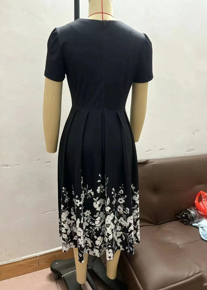 Women's Bohemian Dress Square Collar Printed Summer Style 3