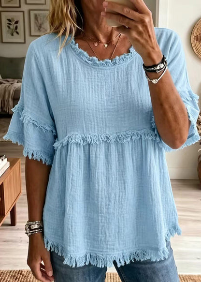 Women's Bohemian Shirt Half Sleeve O-Neck 1
