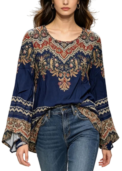 Women's Bohemian T-Shirt Flare Sleeve 0