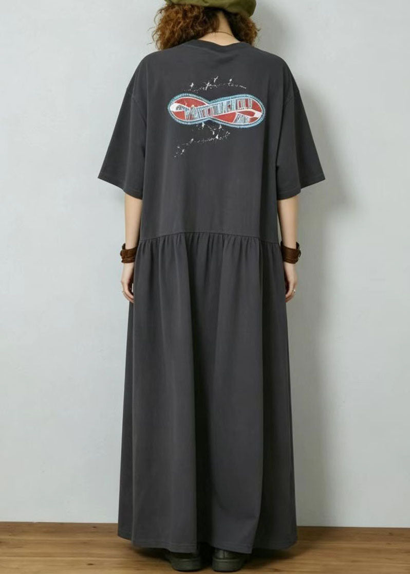 Women's Boho Dress Large Hem Print Summer Style 2
