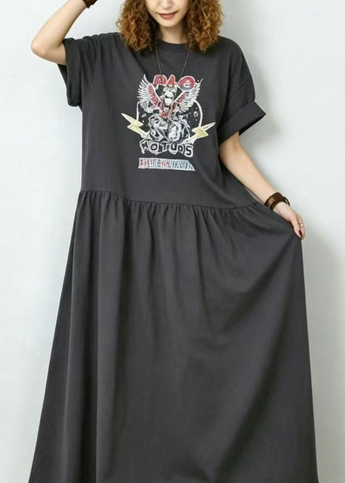 Women's Boho Dress Large Hem Print Summer Style 3