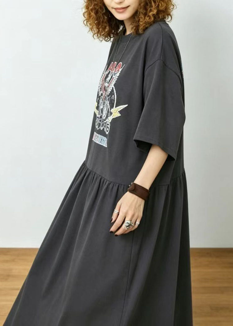 Women's Boho Dress Large Hem Print Summer Style 4