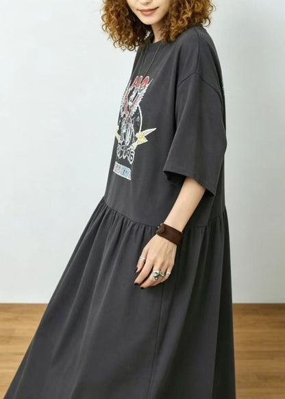 Women's Boho Dress Large Hem Print Summer Style 4