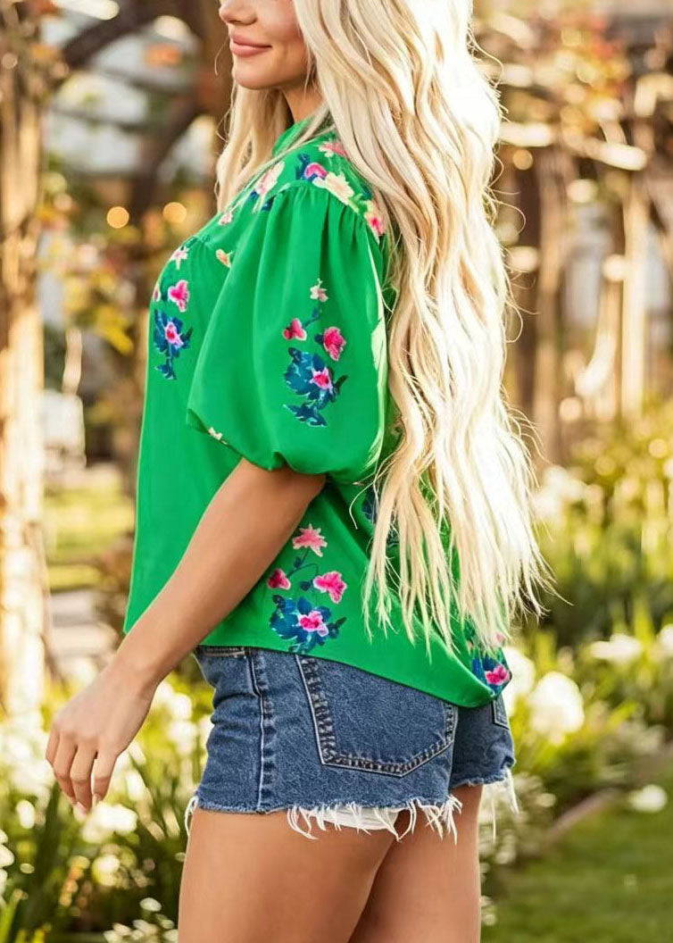 Women’s Boho V Neck Tasseled Print Top 4