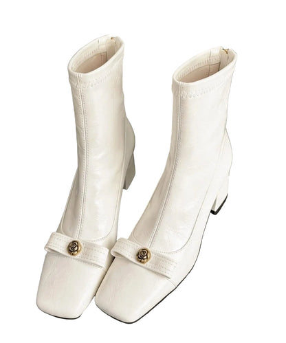 Women's Boots Chunky Casual Style 0