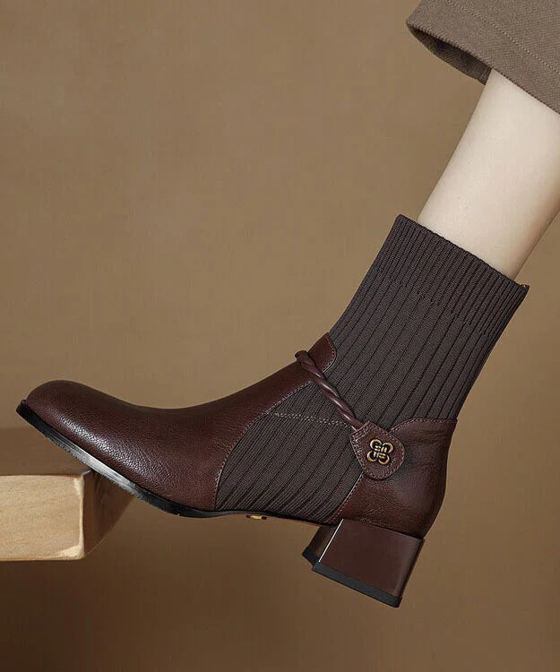 Women's Boots Retro Splicing Classic Style 1