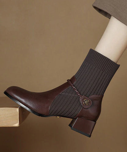 Women's Boots Retro Splicing Classic Style 1