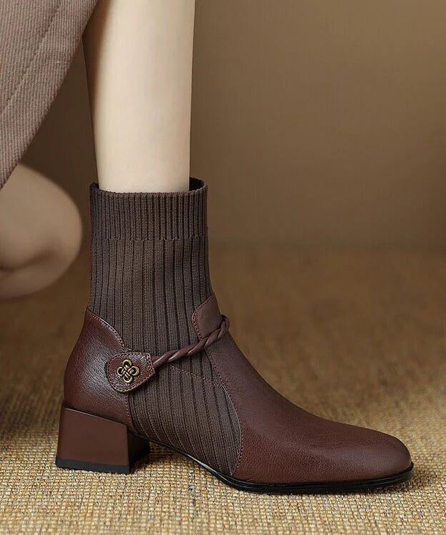 Women's Boots Retro Splicing Classic Style 2