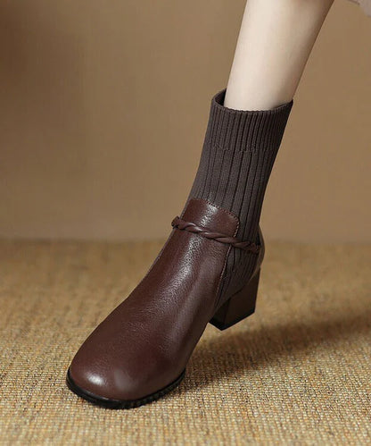 Women's Boots Retro Splicing Classic Style 3