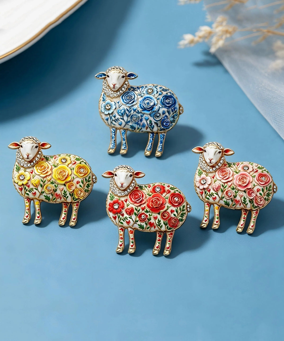 Women's Brooch Pin Little Sheep Enamel Design 4
