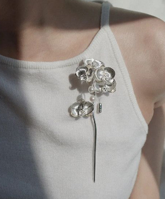 Women's Brooch Retro Phalaenopsis Pearl Design 0