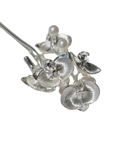 Women's Brooch Retro Phalaenopsis Pearl Design 4