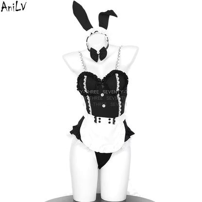 Women's Bunny Girl Maid Uniform Cosplay Costume 0