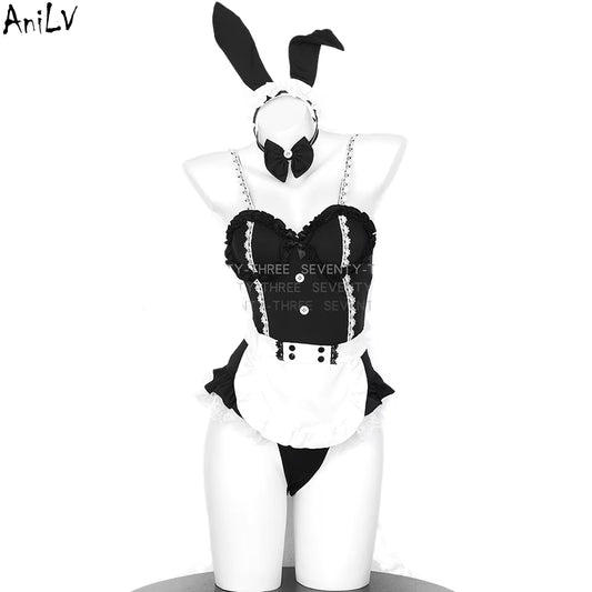 Women's Bunny Girl Maid Uniform Cosplay Costume 0