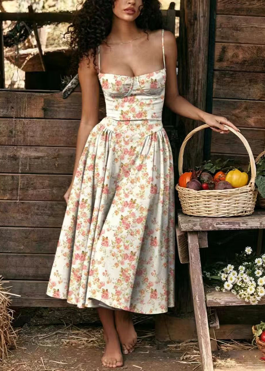 Women's Bustier Top Dress Printed Summer Style 2