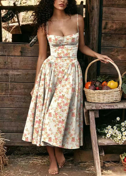 Women's Bustier Top Dress Printed Summer Style 2