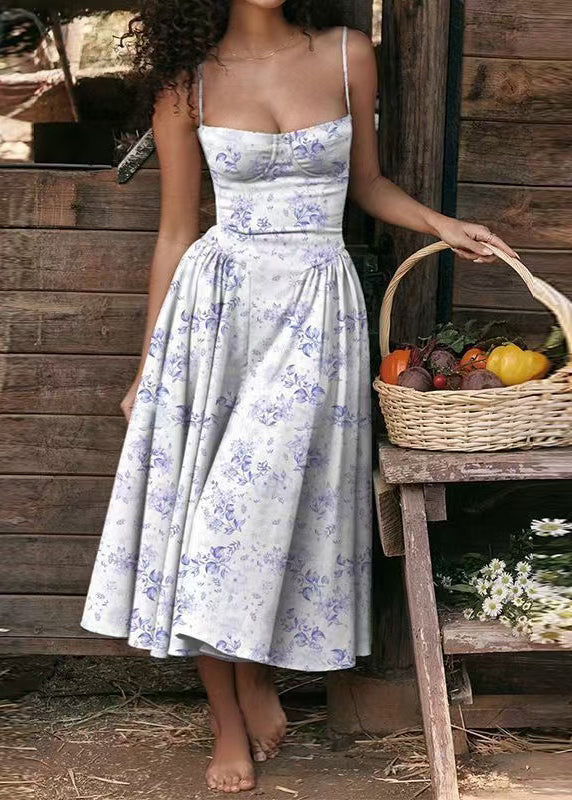 Women's Bustier Top Dress Printed Summer Style 3