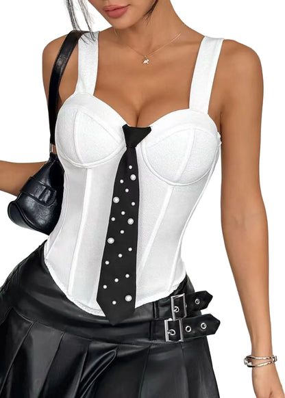 Women's Bustier Top Modern Tie Detail 1