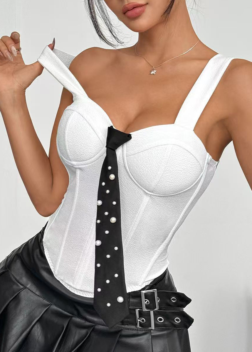 Women's Bustier Top Modern Tie Detail 3