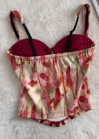 Women's Bustier Top Printed Tulle Summer Style 1
